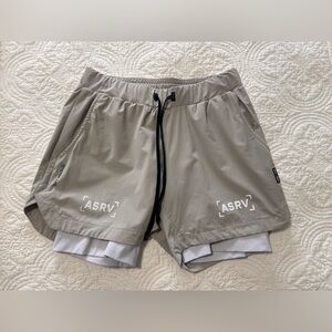 ASRV 0865. TETRA-LITE™ 5" LINER SHORT - SAGE "BRACKET"/WHITE size Medium M